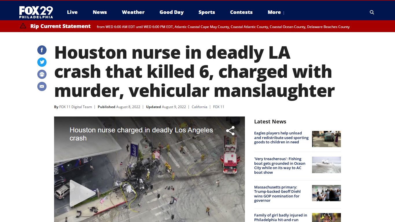 Houston nurse in deadly LA crash that killed 6, charged with murder ...